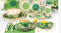 La vaisselle en bambou de couleur verte réglée imperméabilisent non - écologique libre de l'odeur BPA