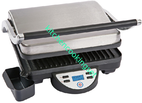 Gril de tranche de la commande numérique 4 et presse de Panini avec le plat de coulage sous pression en aluminium