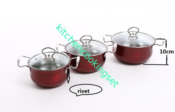 Cuisine de catégorie comestible faisant cuire l'ensemble avec l'acier inoxydable coloré de Shell 201# de couvercle en verre