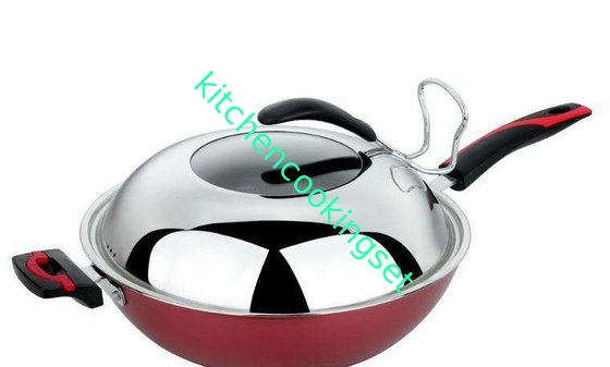 Ensemble antiadhésif durable de Cookware avec la taille adaptée aux besoins du client par couvercle en verre clair gâchée